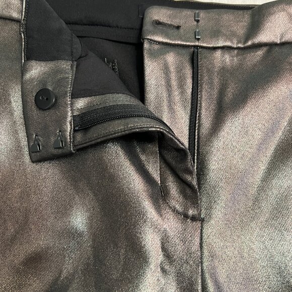 Express Editor Boot Pants 10S Metallic Dark Gray Mid Rise Bootcut Stretch Career - Picture 7 of 10
